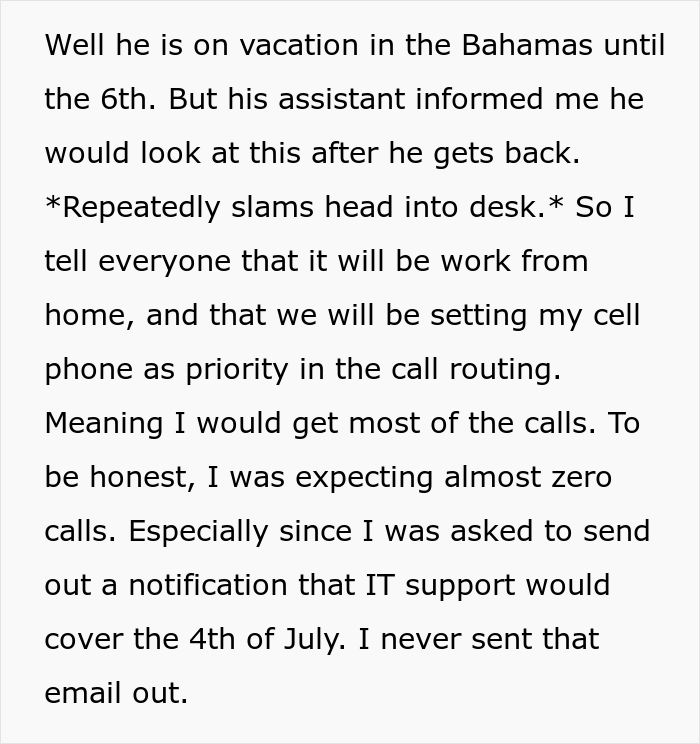 "You Guys Don’t Have Lives": Entitled VP Demands Employees Work On The 4th Of July, Regrets It When They Throw A $6,000 Office Party "You Guys Don’t Have Lives": Entitled VP Demands Employees Work On The 4th Of July, Regrets It When They Throw A $6,000 Office Party
