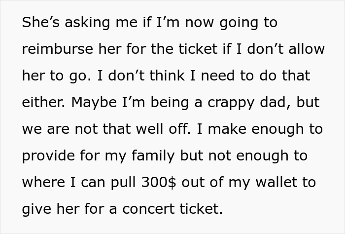 “AITA For Not Letting Daughter Go To Music Festival After I Accidentally Saw Her Texts?” - 11
