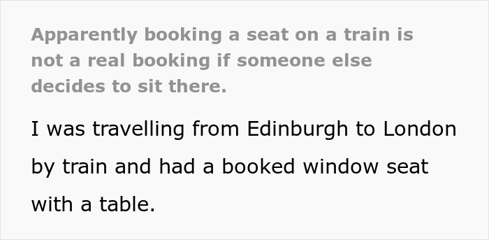 Guy&rsquo;s Booked Train Seat Gets Taken By Arrogant Passenger, He Does The Same With First Class Seat Because The Conductor Couldn&rsquo;t Help Him About It