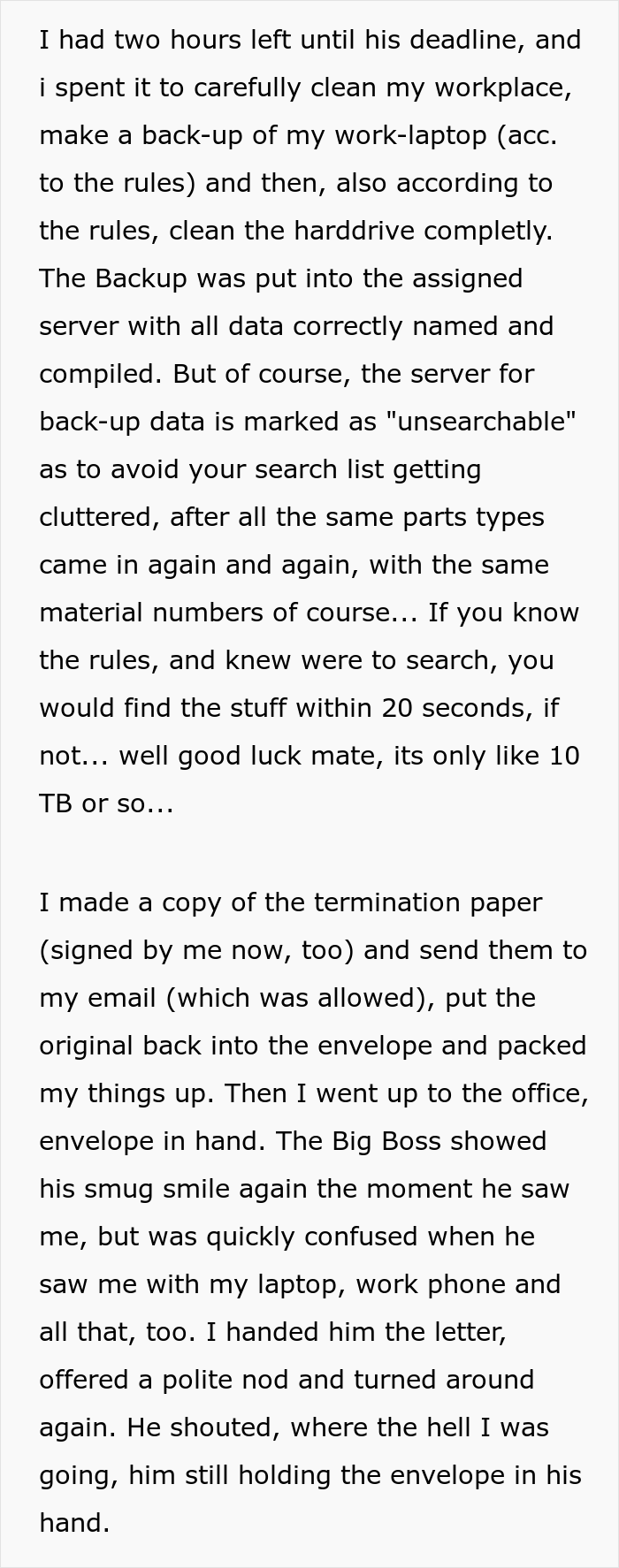 Boss Shows Up With Termination Letter In Hopes Of Worker Apologizing For “Bullying” His Colleague, He Signs The Papers And Takes The Whole Department Down - 25