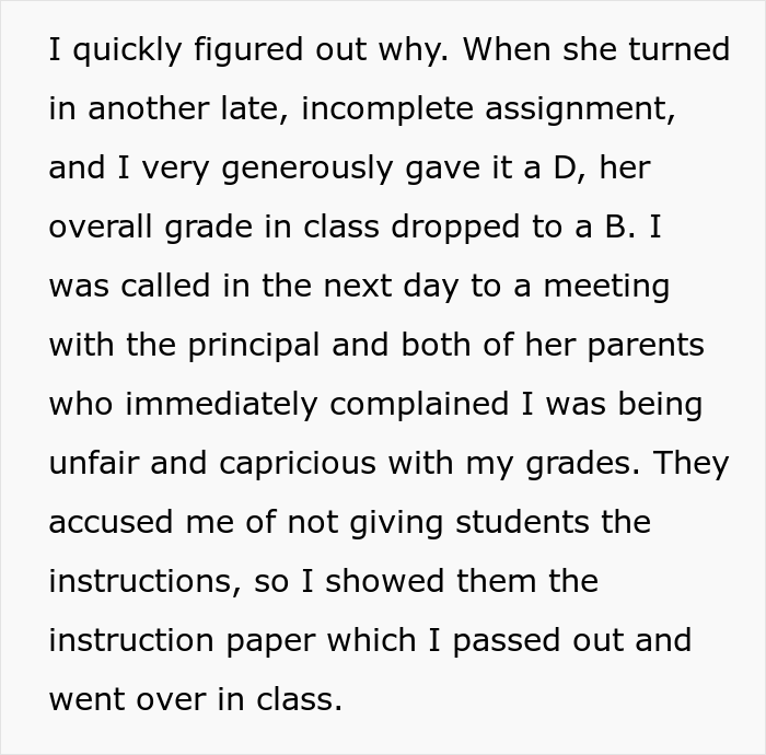 Principal Orders Teacher To Change Lazy Student's Grade Just Because Her Parents Work At School District, They Maliciously Comply - 3