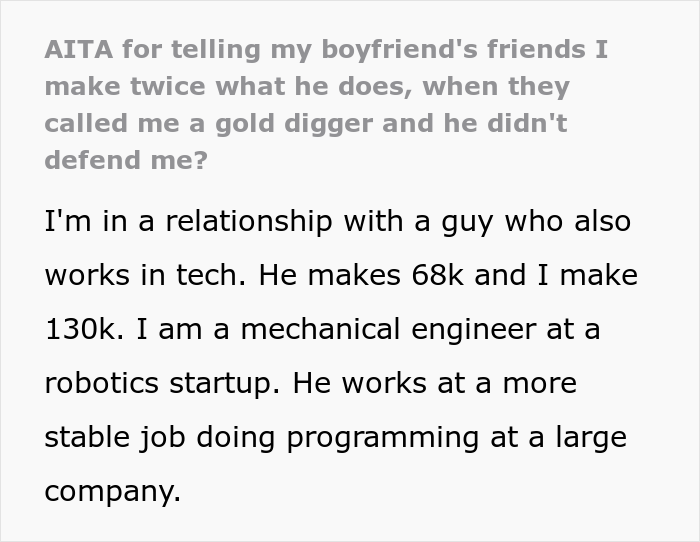 Woman Puts Boyfriend’s Mates In Their Place By Revealing She Makes Twice His Salary After They Called Her A Gold Digger - 2
