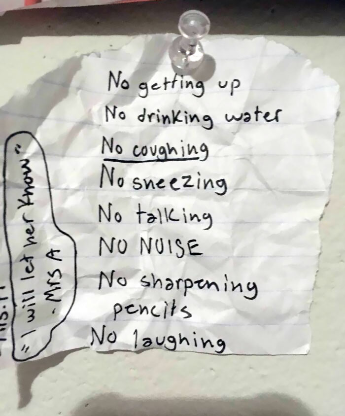 My Nephew In The 4th Grade Had A Substitute Teacher Today And She Enforced These Rules. Are You Serious?