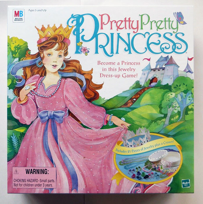 Pretty Pretty Princess board game box featuring a princess dress-up game for kids, a fun board game option for hours of play.