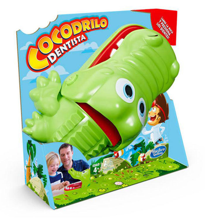Green crocodile board game for kids displayed in colorful packaging designed to keep children entertained for hours.