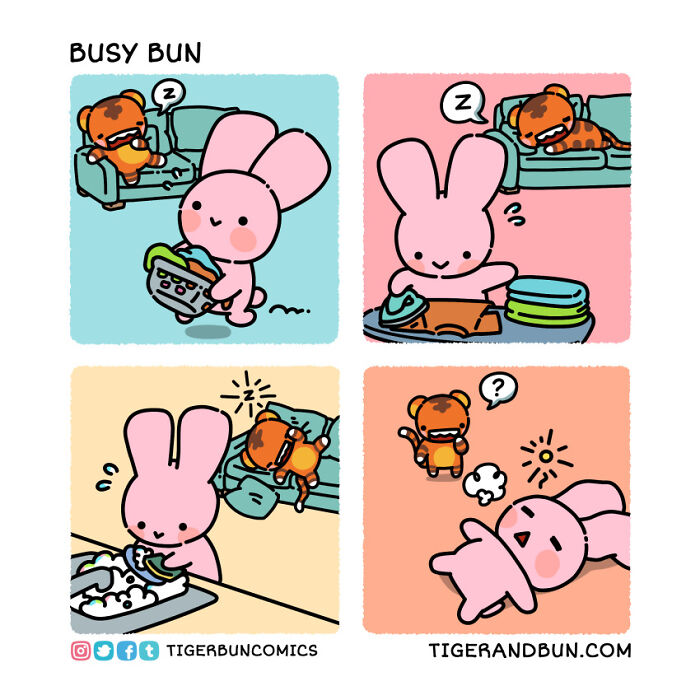 25 Adorable Comics I Created About A Tiger And A Bunny And Their Day-To-Day