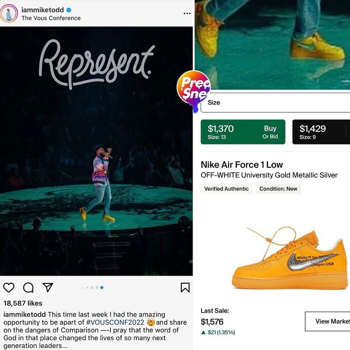 Pastor Mike Todd At Vous Conference ‘22 In The Incomparable Off White Af1 Lows