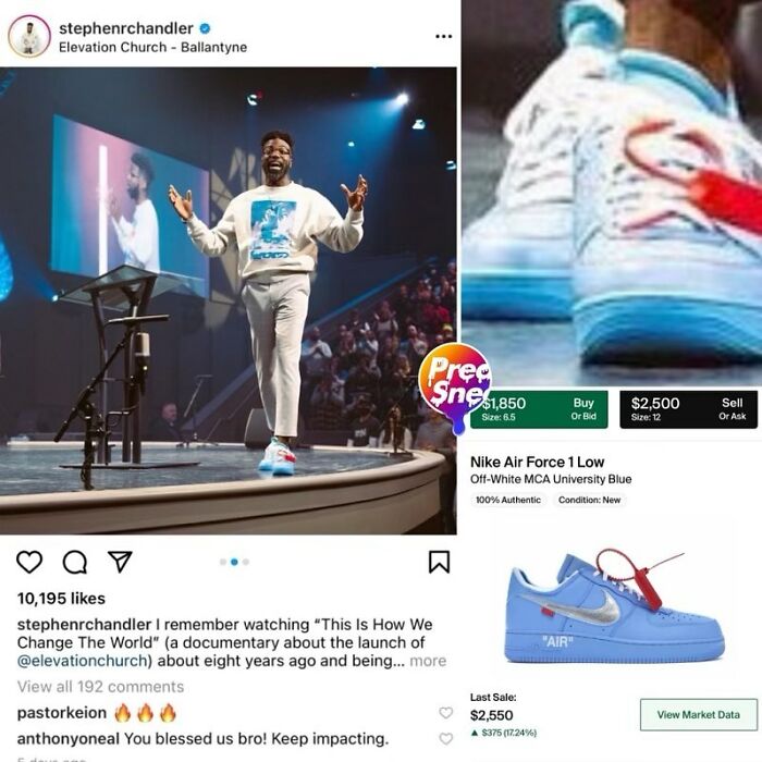 Pastor Stephen R Chandler Also At Elevation In The Off White Af1s