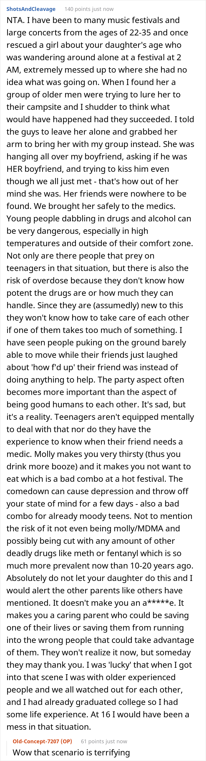 “AITA For Not Letting Daughter Go To Music Festival After I Accidentally Saw Her Texts?” - 26