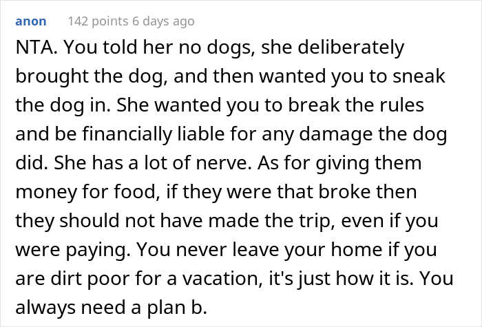 Woman Drops $4,000 For Pet-Free Family Vacation, SIL Tries To Sneak Her Dog Into Airbnb, Woman Cancels And Leaves SIL Stranded - 20