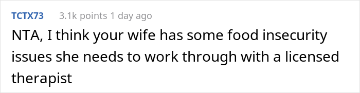 &ldquo;AITA For Throwing Away The Food My Wife Put In My Freezer And Then Putting A Padlock On It?&rdquo;