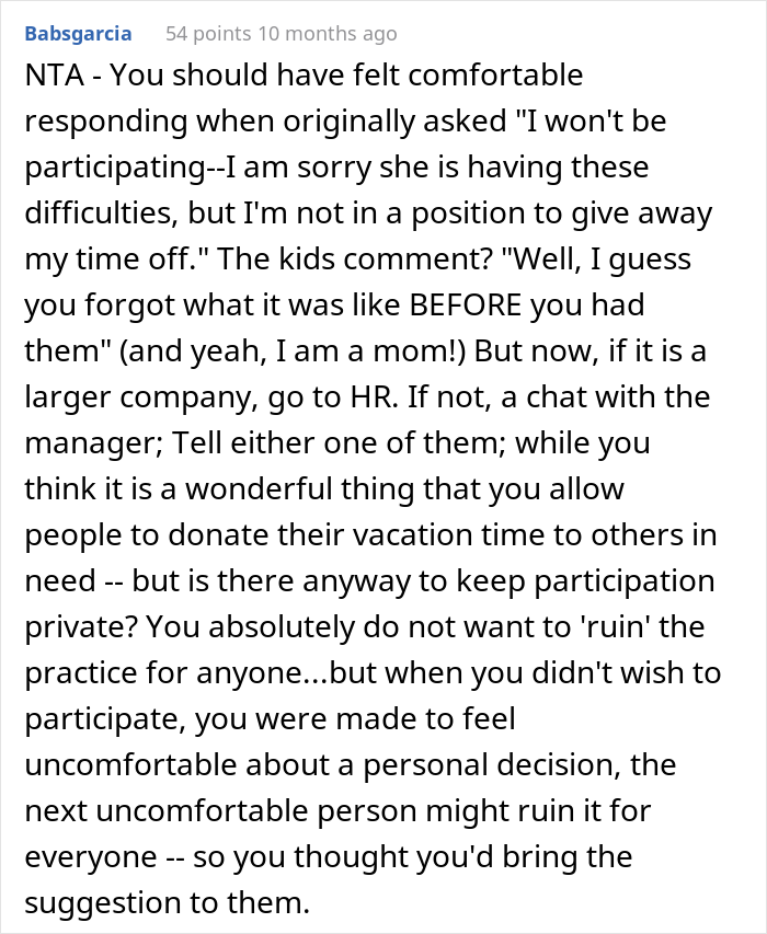 Worker Refuses To Donate Vacation Days To A Colleague With A Sick Daughter, Gets Hate From Entire Office, Wonders If He's A Jerk