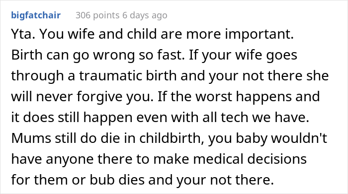 "Am I The Jerk For Wanting To Go Somewhere While My Wife Is Almost Due?"