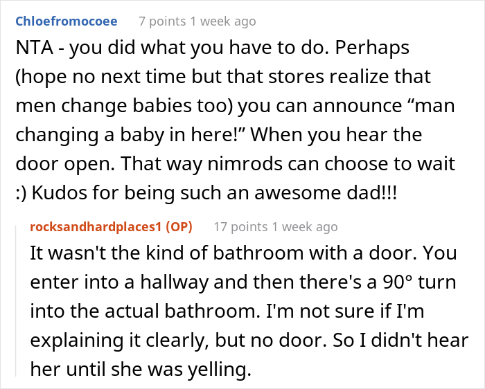 Dad Has To Change Son's Diaper In The Ladies’ Room And Gets Yelled At, Asks If He's The Jerk Dad Has To Change Son's Diaper In The Ladies’ Room And Gets Yelled At, Asks If He's The Jerk