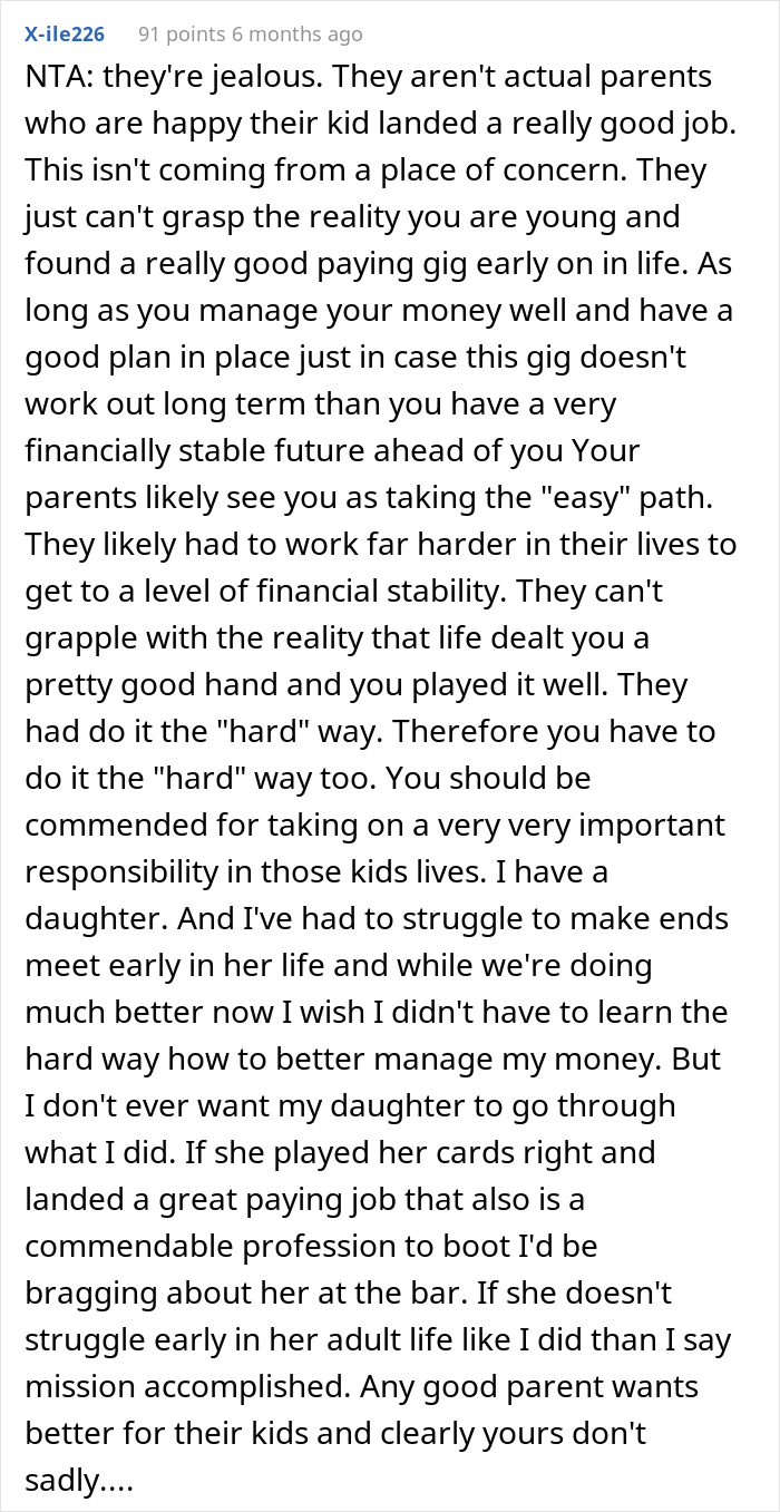 Woman Asks If She Was Wrong For Bringing Up The Fact That She Earns More Than Her Siblings To Her Parents When They Tell Her To Get A &lsquo;Real Job&rsquo;