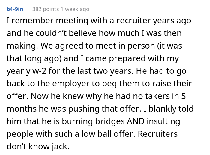 Guy Is Flabbergasted By This Recruiter's Audacity In Offering Him A Job For Half The Salary He Currently Earns - 9