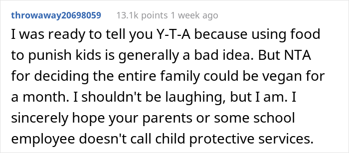“I Really Don’t Care”: Dad Is Praised For Punishing Bully Son With Vegan Meals “I Really Don’t Care”: Dad Is Praised For Punishing Bully Son With Vegan Meals