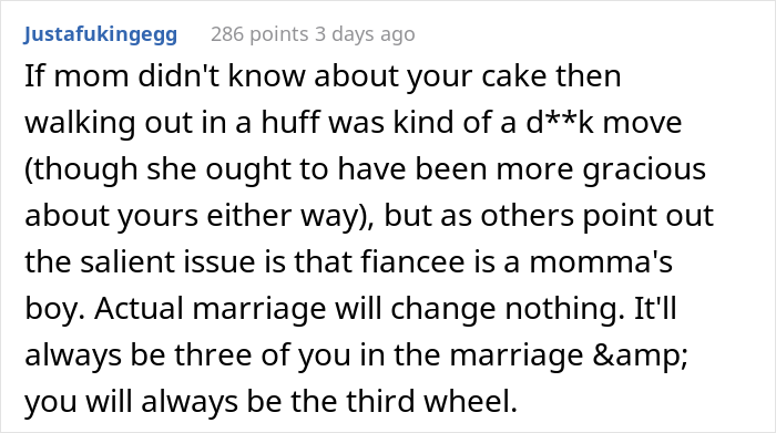 Woman Asks Folks Online If She&rsquo;s A Jerk For Taking The Cake She Baked For Her Fiance And Leaving His B-Day Party After His Mom Stole Her Thunder