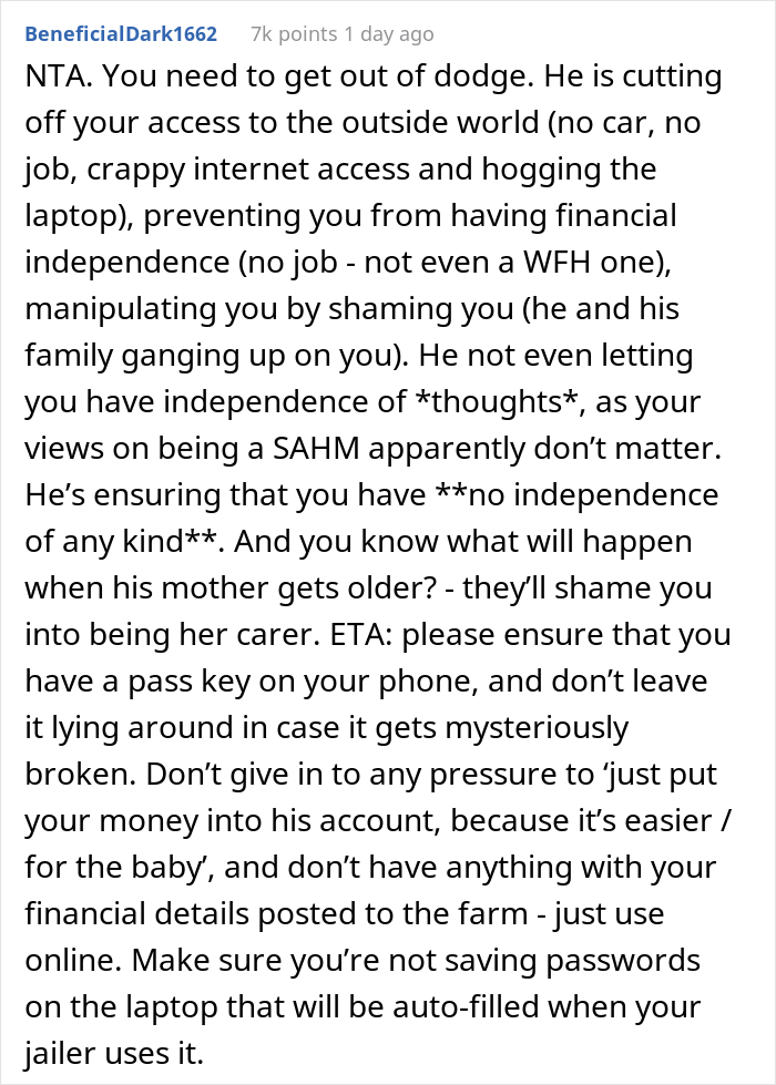 Woman Gets Into Fight With Husband And His Family After Refusing To Be A Stay-At-Home Mom, Asks The Internet For Advice - 20