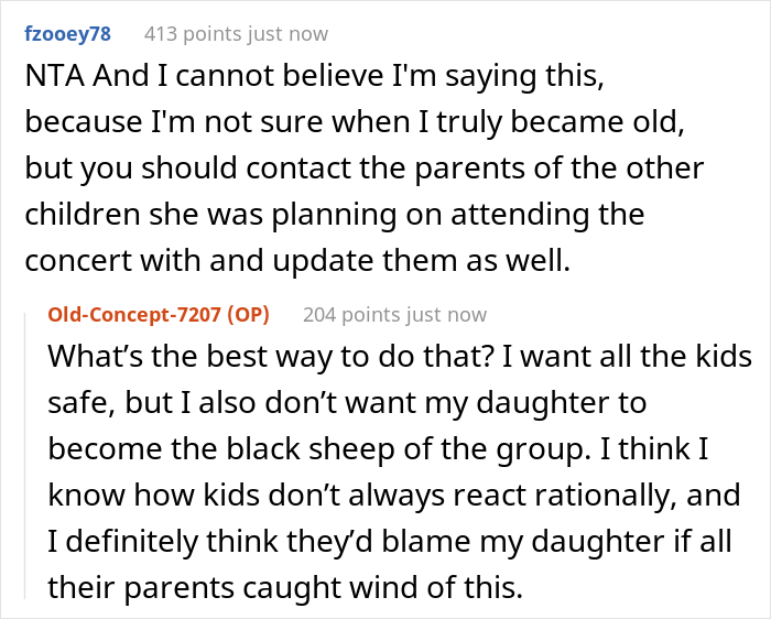 “AITA For Not Letting Daughter Go To Music Festival After I Accidentally Saw Her Texts?” - 21