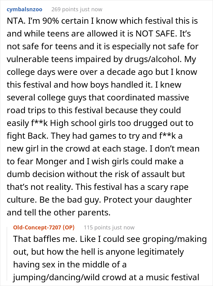 “AITA For Not Letting Daughter Go To Music Festival After I Accidentally Saw Her Texts?” - 22