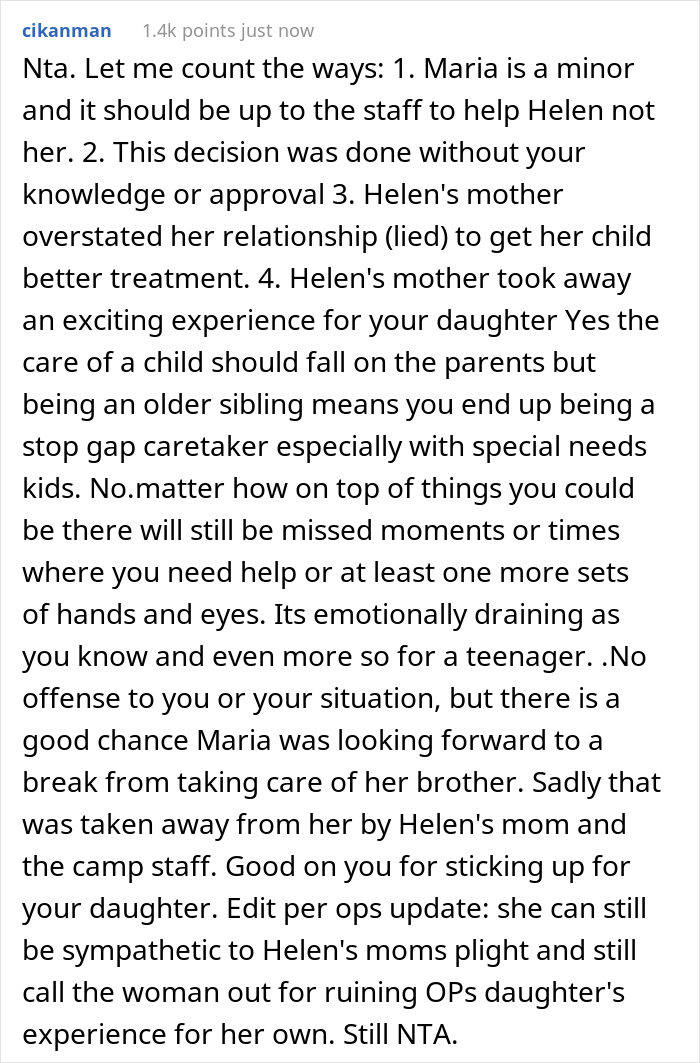 “AITA For Telling A Fellow Mother Of A Special Needs Child That My Daughter Is Not Responsible For Her Child?” - 24