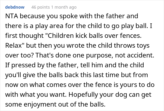 Person Refuses To Put Up With Neighbor's Kid After One Of The Balls He's Constantly Kicking Over The Fence Hits Their Puppy - 18