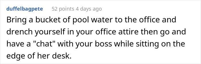 Social Worker Is Praised For Wholesome Malicious Compliance After Not Being Allowed To Wear A Bathing Suit On The Job
