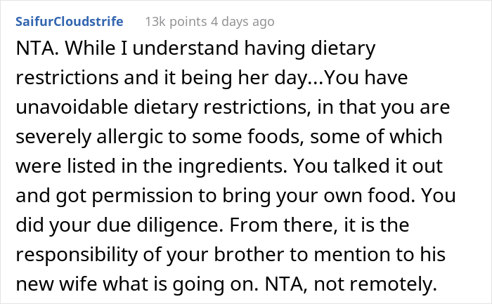  Woman Brings Her Own Food To A Vegan Wedding Because The Couple Didn't Want To Cater To Her Specific Diet, Drama Ensues - 13