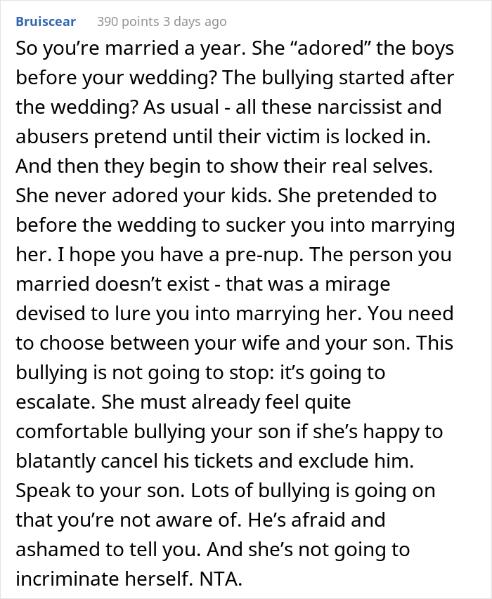 Woman Secretly Cancels Family Trip For One Stepson, Gets Mad When The Dad Calls Off Vacation For The Whole Family