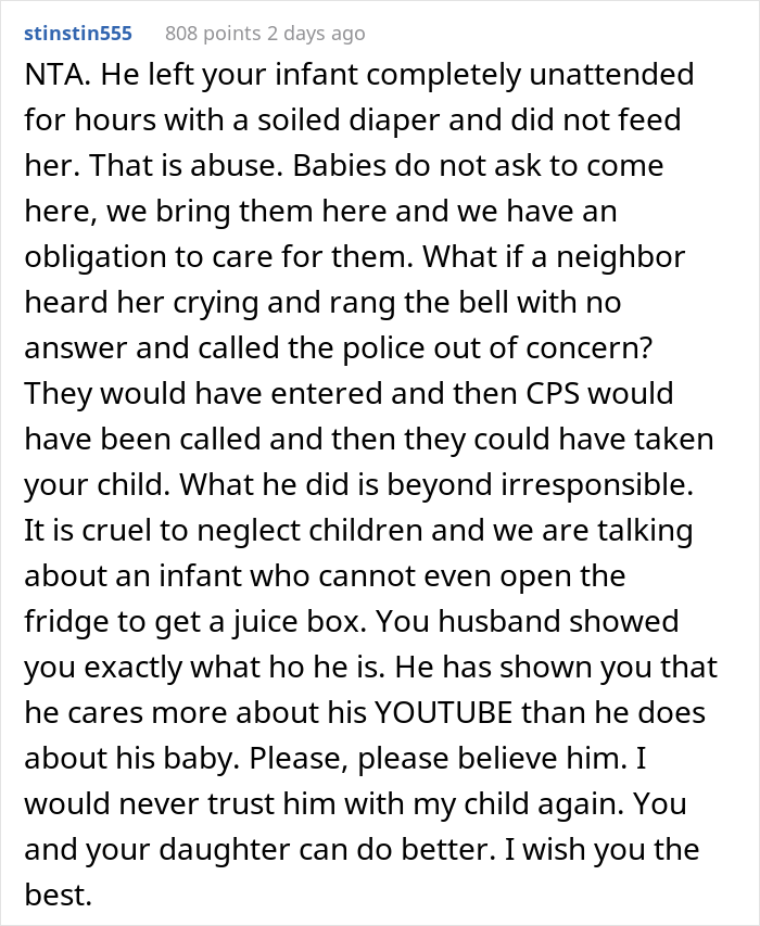 Family Drama Ensues After Wife Comes Home To Find 7-Month-Old Daughter Hungry And With A Full Diaper While Husband Is "Live Streaming" In Another Room Family Drama Ensues After Wife Comes Home To Find 7-Month-Old Daughter Hungry And With A Full Diaper While Husband Is "Live Streaming" In Another Room