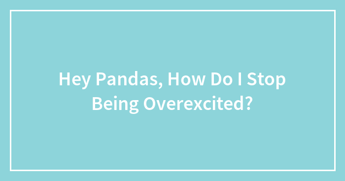Hey Pandas, How Do I Stop Being Overexcited? (Closed)