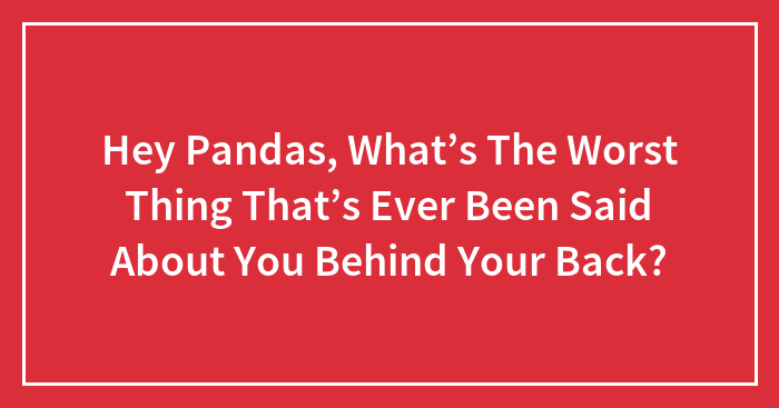 Hey Pandas, What’s The Worst Thing That’s Ever Been Said About You Behind Your Back? (Closed)