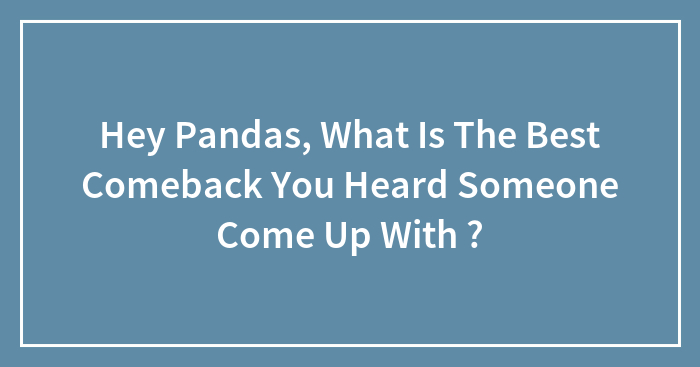 Hey Pandas, What Is The Best Comeback You Heard Someone Come Up With ? (Closed)