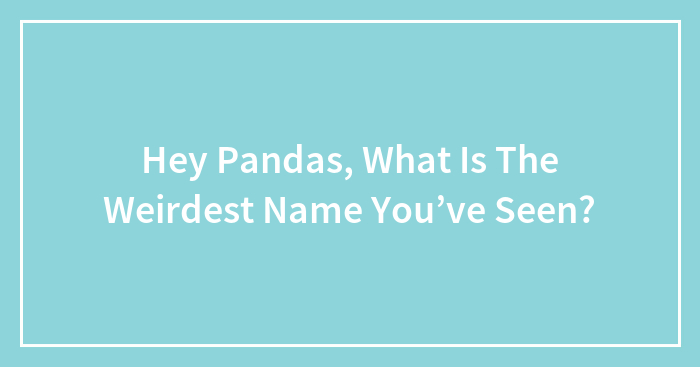 Hey Pandas, What Is The Weirdest Name You’ve Seen?