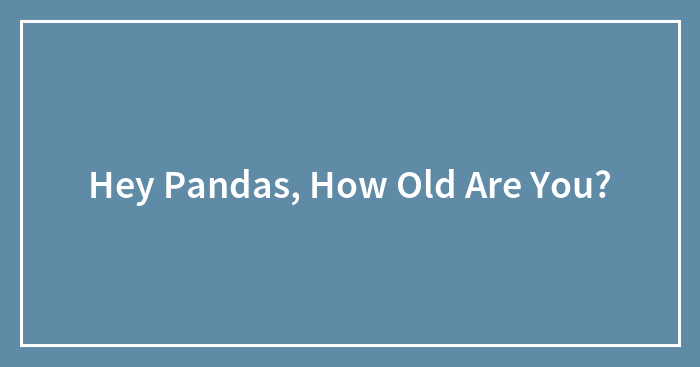Hey Pandas, How Old Are You?