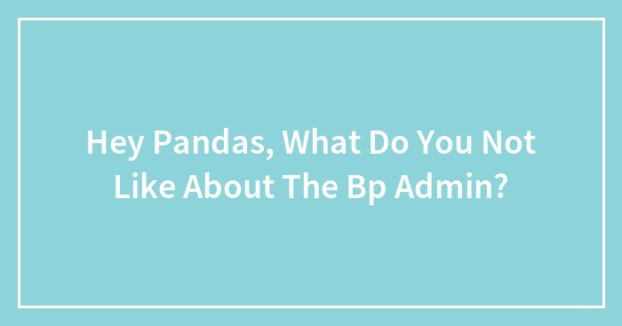 Hey Pandas, What Do You Not Like About The Bp Admin? (Closed)