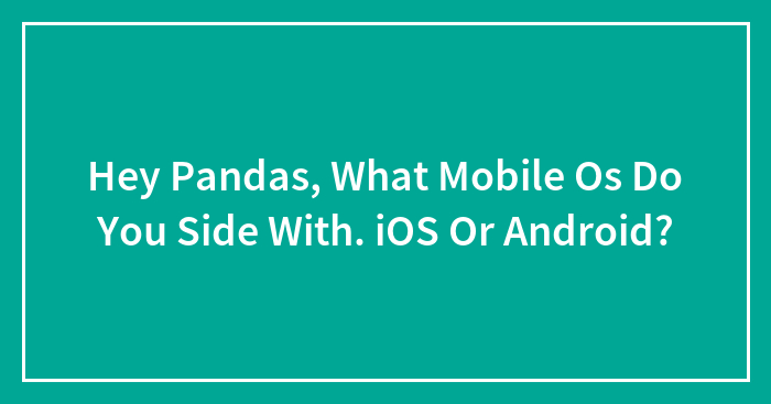 Hey Pandas, What Mobile Os Do You Side With. iOS Or Android? (Closed)