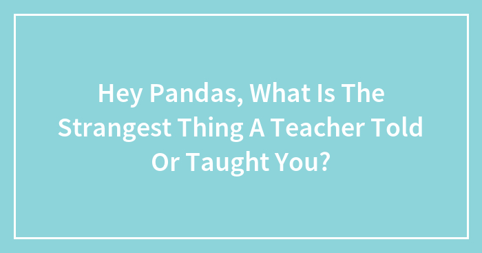 Hey Pandas, What Is The Strangest Thing A Teacher Told Or Taught You?