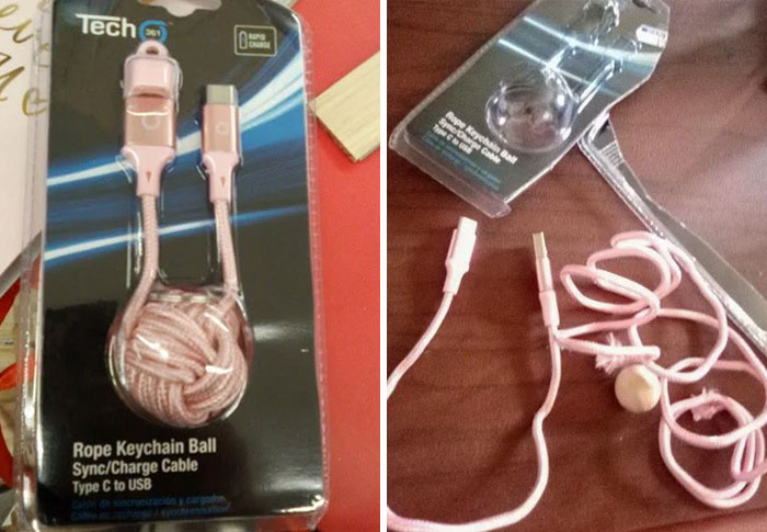 My Mom Bought This Charger With A Keychain. They Never Specified How Big The Keychain Was Going To Be