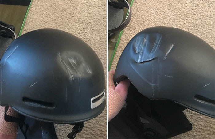 Usen siempre sus cascos, no quiero pensar en lo que hubiera pasado si no llevara el mío. Mantente a salvo