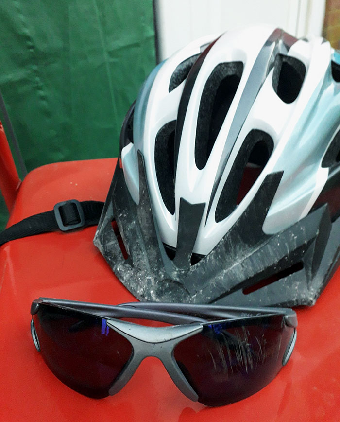 Thank Goodness I Wore A Helmet And Shades