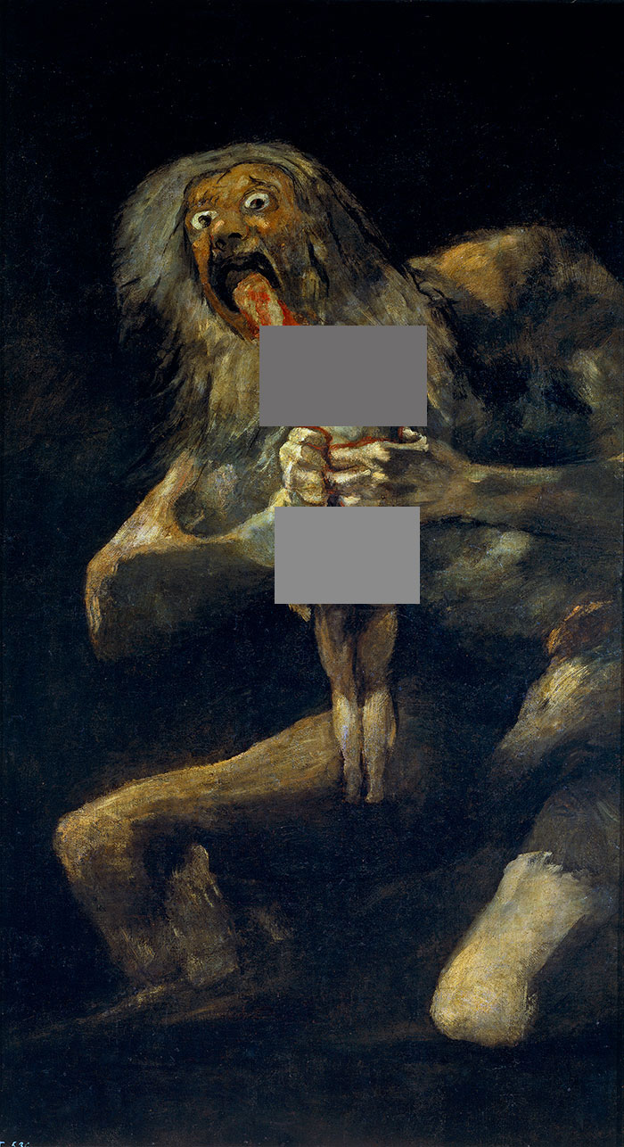 Famous painting depicting a mythological scene with darker tones and intense emotion.