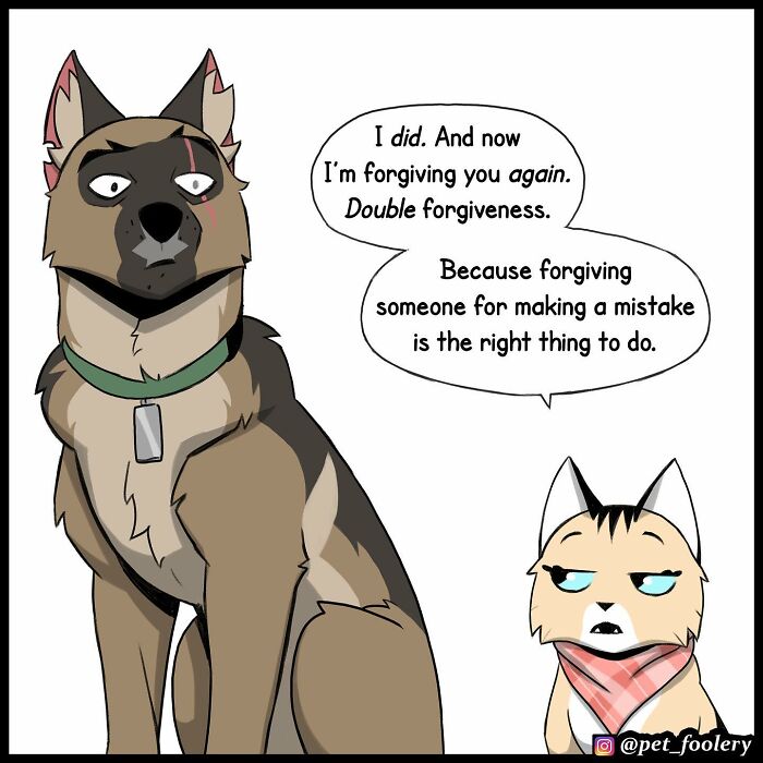 Artist Illustrates True Animal Friendship Between Pixie And Brutus, And Here Are 9 Of His Newest Comic Strips - 4