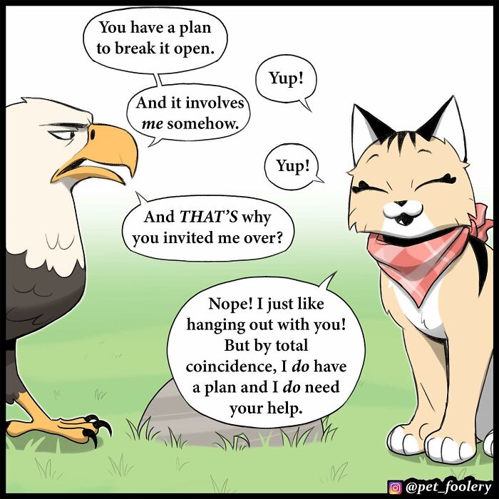 Artist Illustrates True Animal Friendship Between Pixie And Brutus, And Here Are 9 Of His Newest Comic Strips - 11