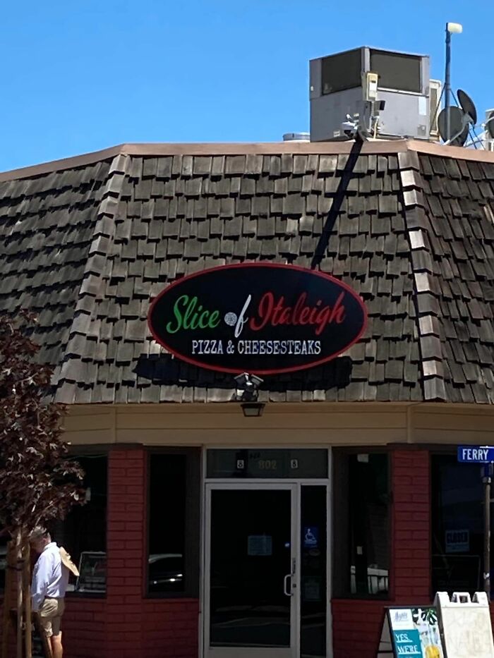 The Spelling Of “Italeigh” On This Sign Is Unpopular With Me