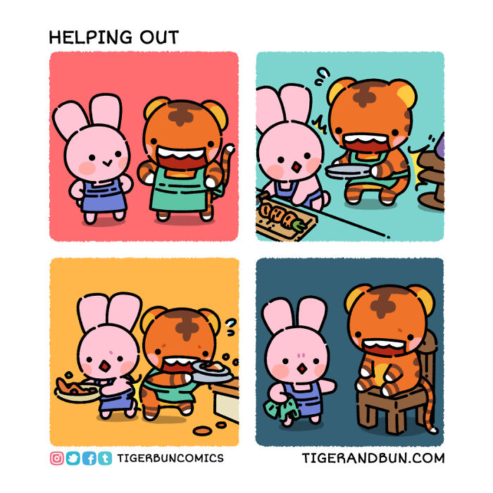 25 Adorable Comics I Created About A Tiger And A Bunny And Their Day-To-Day