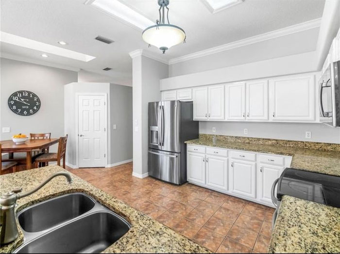 Trim, Check. Wall Color, Check. Cabinet Color, Check. Um....just No On The Floor And Counter. Does Not Match One Bit With The Whites And Grays