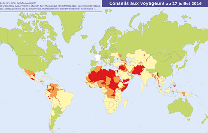 Regions Considered Safe To Travel To By The French Ministry Of Foreign Affairs