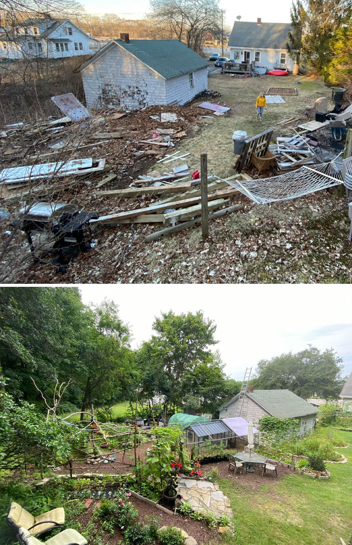 Two Years I Quit Drinking And Got Addicted To Something A Little Healthier. Transformed My Yard All Alone, Did The Same To Myself In The Process